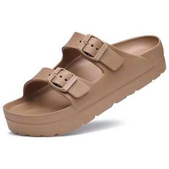 Women's Platform Sandals Arch Support Chunky Foam Slip On Slides Beach Buckle
