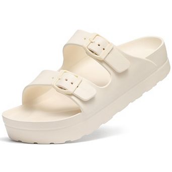 Women's Platform Sandals Arch Support Chunky Foam Slip On Slides Beach Buckle