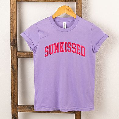 Sunkissed Varsity Arched Puff Print - Youth Short Sleeve Graphic T-Shirt
