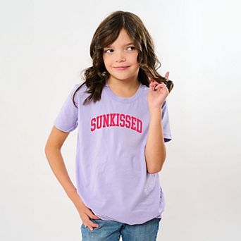 Sunkissed Varsity Arched Puff Print - Youth Short Sleeve Graphic T-Shirt