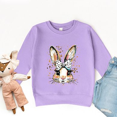 Coquette Bunny Dot Bow - Toddler Graphic Sweatshirt