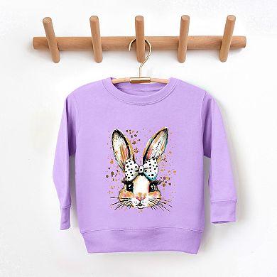 Coquette Bunny Dot Bow - Toddler Graphic Sweatshirt