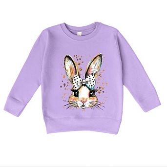 Coquette Bunny Dot Bow - Toddler Graphic Sweatshirt