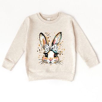 Coquette Bunny Dot Bow - Toddler Graphic Sweatshirt
