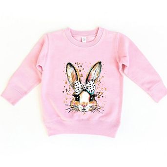 Coquette Bunny Dot Bow - Toddler Graphic Sweatshirt