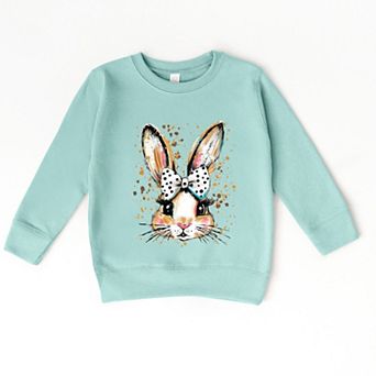 Coquette Bunny Dot Bow - Toddler Graphic Sweatshirt