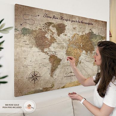 Be The Navigator Push Pin World Map
