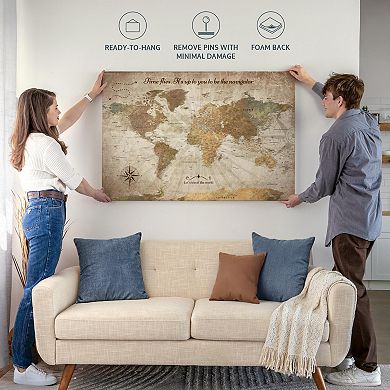 Be The Navigator Push Pin World Map