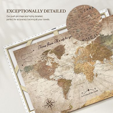 Be The Navigator Push Pin World Map
