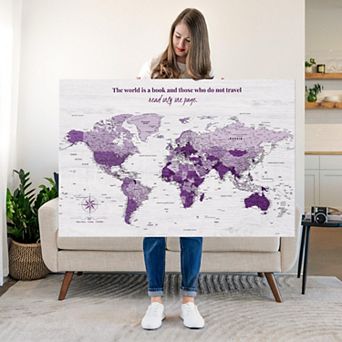 World's A Book I Push Pin World Map