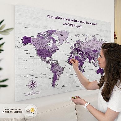 World's A Book I Push Pin World Map