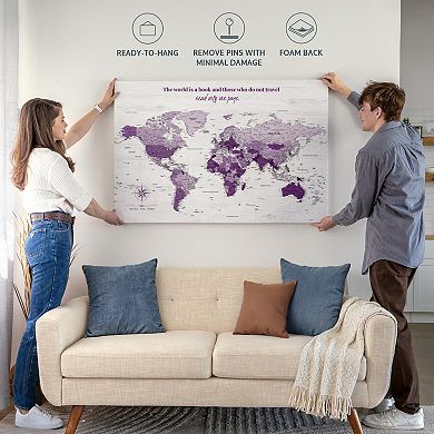 World's A Book I Push Pin World Map
