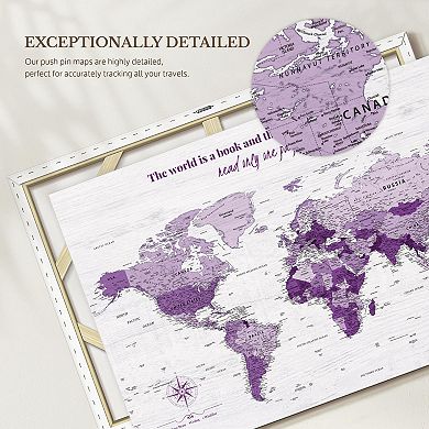 World's A Book I Push Pin World Map