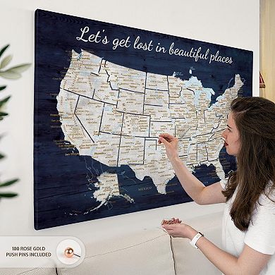 Beautiful Places Push Pin USA Map