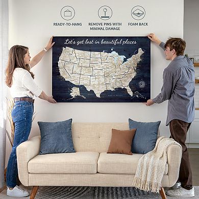 Beautiful Places Push Pin USA Map