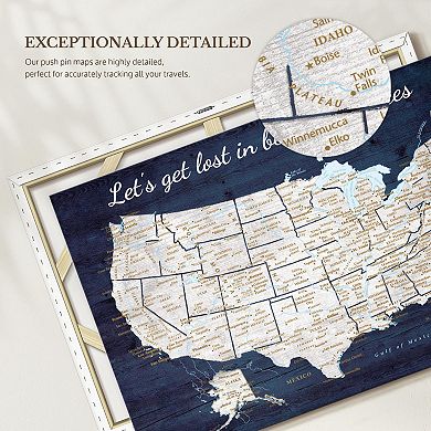 Beautiful Places Push Pin USA Map