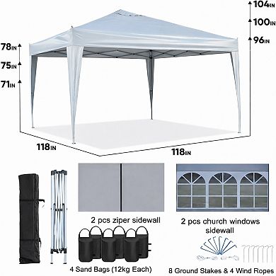WOW PIONEER Portable Pop-Up Gazebo Canopy Tent with Removable Sidewalls and Windows