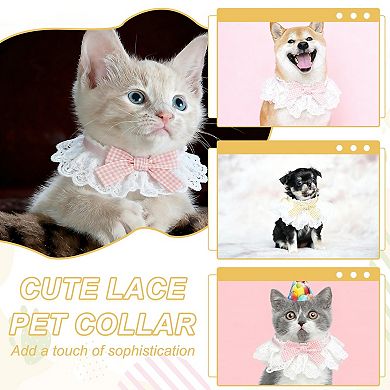 1Pc Cute Pet Collar Dog Bibs Pet Bowtie Plaid Bandana