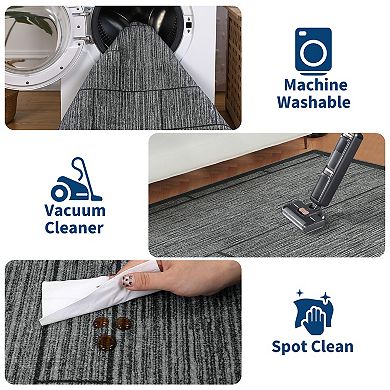 Modern Geometry Area Rug Machine Washable Low Pile Pet Friendly Ultra Thin Carpet for Kid's Room