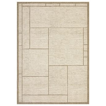 Modern Geometry Area Rug Machine Washable Low Pile Pet Friendly Ultra Thin Carpet for Kid's Room