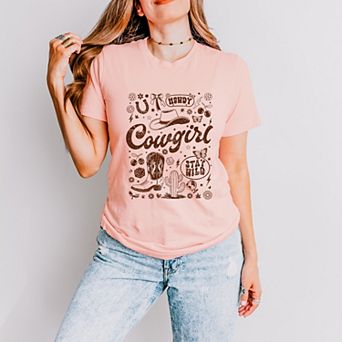 Cowgirl Sketched Icons - Women's Short Sleeve Graphic T-Shirt