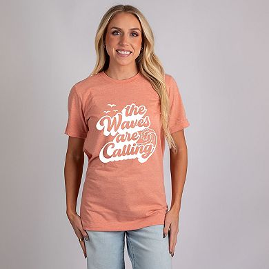 The Waves Are Calling - Women's Short Sleeve Graphic T-Shirt