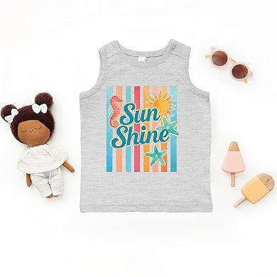 Sunshine Seahorse Stripes - Toddler Graphic Tank