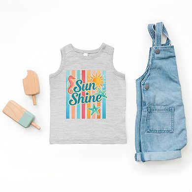 Sunshine Seahorse Stripes - Toddler Graphic Tank