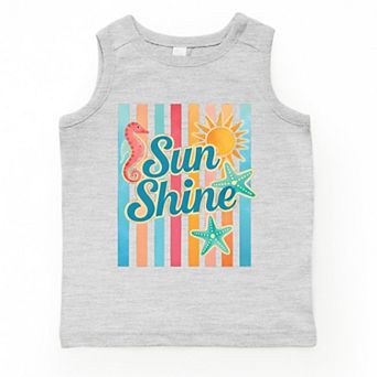 Sunshine Seahorse Stripes - Toddler Graphic Tank