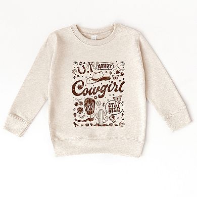 Cowgirl Sketched Icons - Toddler Graphic Sweatshirt