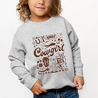 Cowgirl Sketched Icons - Toddler Graphic Sweatshirt