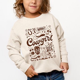 Cowgirl Sketched Icons - Toddler Graphic Sweatshirt