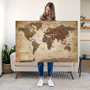 Regret The Chances Push Pin World Map III