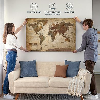 Regret The Chances Push Pin World Map III