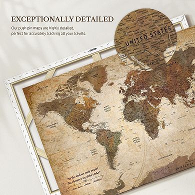 Regret The Chances Push Pin World Map III