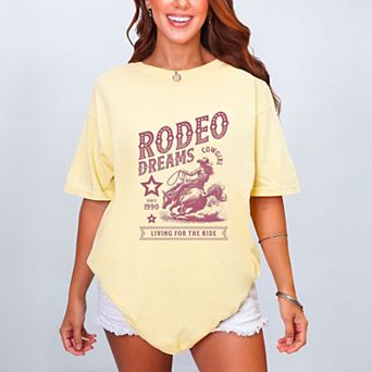 Rodeo Dreams Living For The Ride - Women's Garment Dyed Graphic T-Shirt