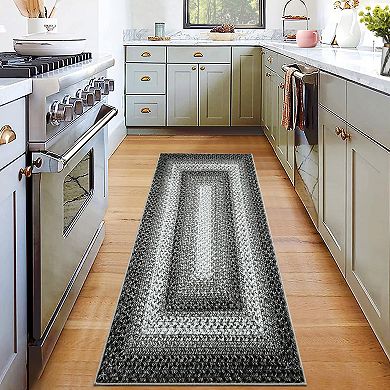 Modern Woven Area Rug Machine Washable Low Pile Pet Friendly Ultra Thin Carpet for Kid's Room