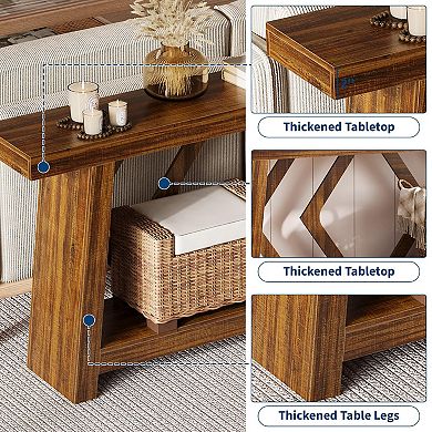 70.9" Entryway Console Table, 2 Tier Narrow Long Sofa Table, Wooden Behind Couch Table,