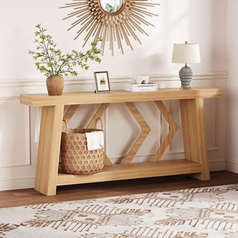 70.9" Entryway Console Table, 2 tier Narrow Long Sofa Table, Wooden Behind Couch Table,