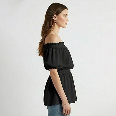 Women's Off Shoulder Blouse Short Sleeve Top