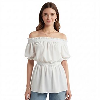 Women's Off Shoulder Blouse Short Sleeve Top