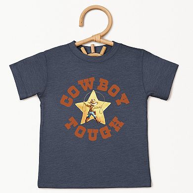Cowboy Tough Star - Toddler Short Sleeve Graphic T-Shirt