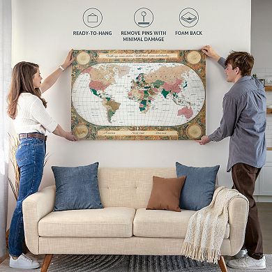 Travel Wisdom I Push Pin World Map