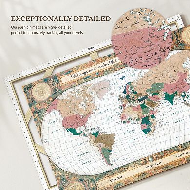 Travel Wisdom I Push Pin World Map