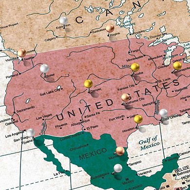 Travel Wisdom I Push Pin World Map