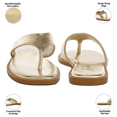 London Rag Nitty Women's Slip-On Thong Sandals