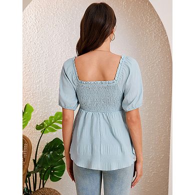 Women's Maternity V-Neck Short Sleeve Blouses T-Shirt Top