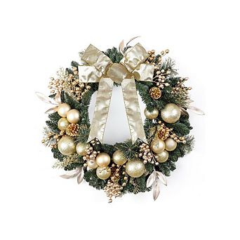24-Inch Christmas Wreath with Pine Branches