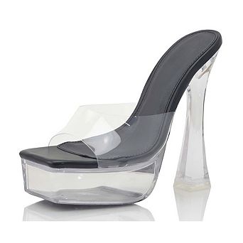 Clear Strap Platform High Heel Sandals