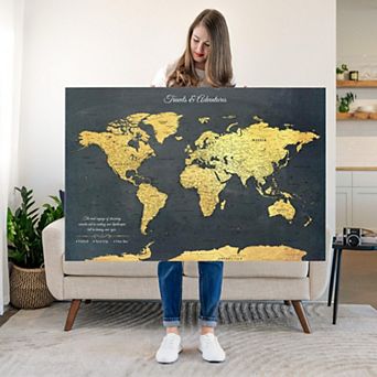 Real Voyage Push Pin World Map